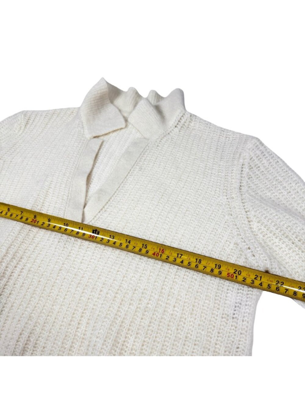 Oversized Alpaca Wool Blend Polo Sweater M Minimalist Boxy - Picture 9 of 11